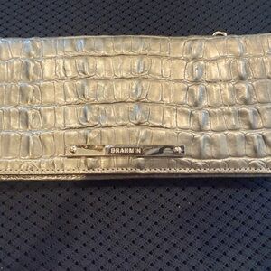 Brahmin Silver Croc Embossed Clutch